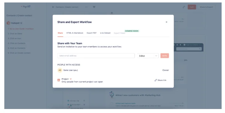 Export and share training documentation via MagicHow