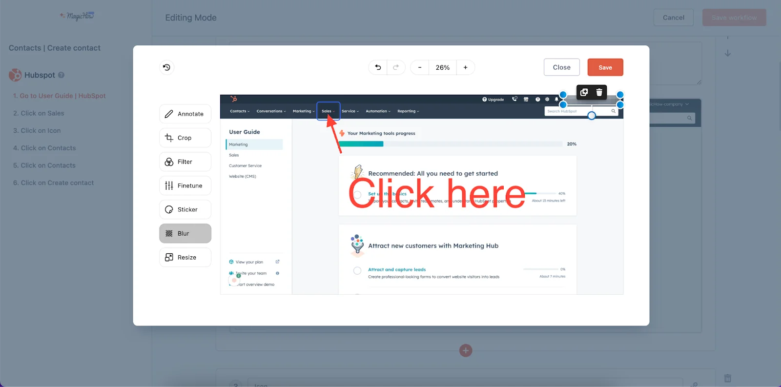 Customizing step-by-step instructions in MagicHow editor