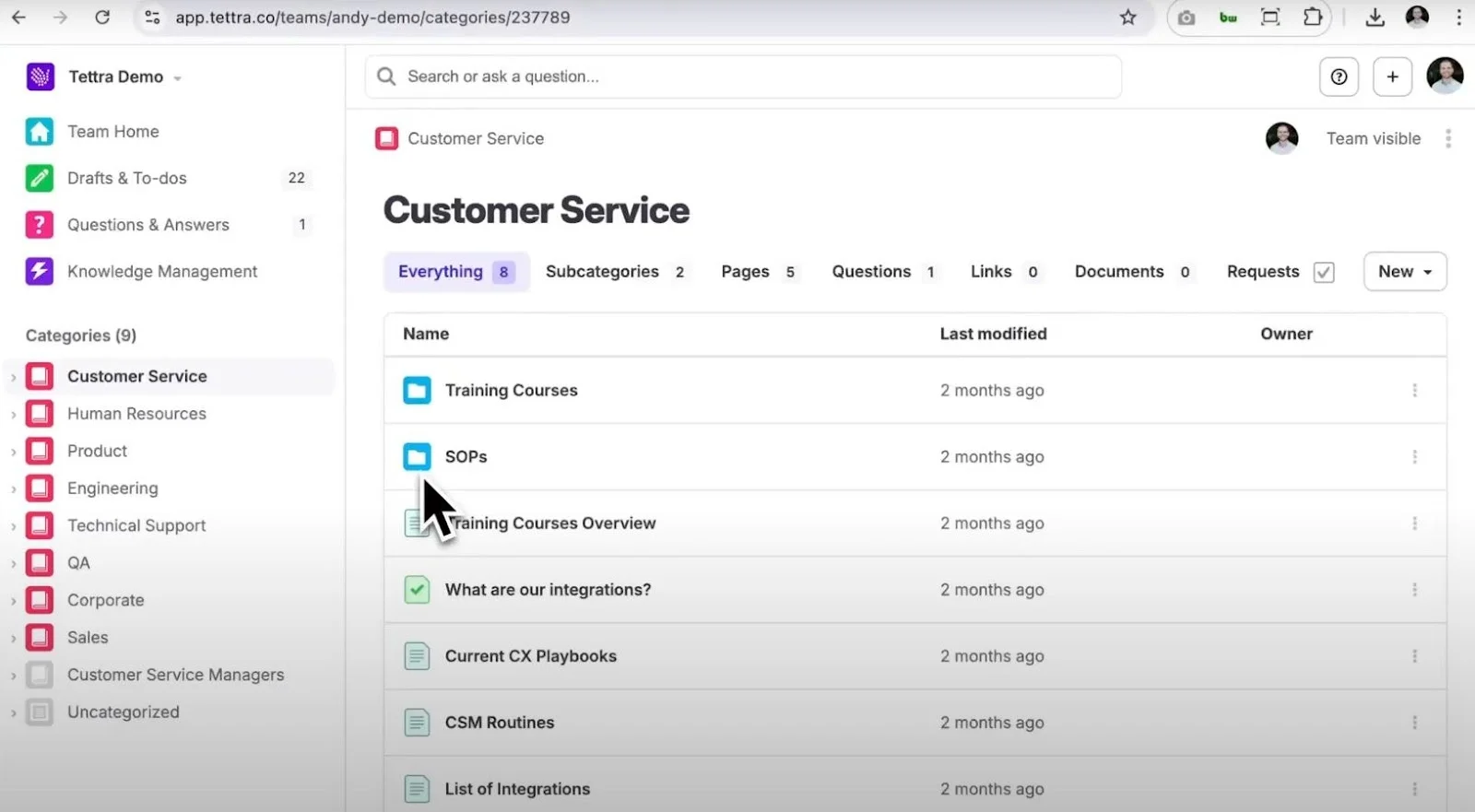 Tettra knowledge management solutions