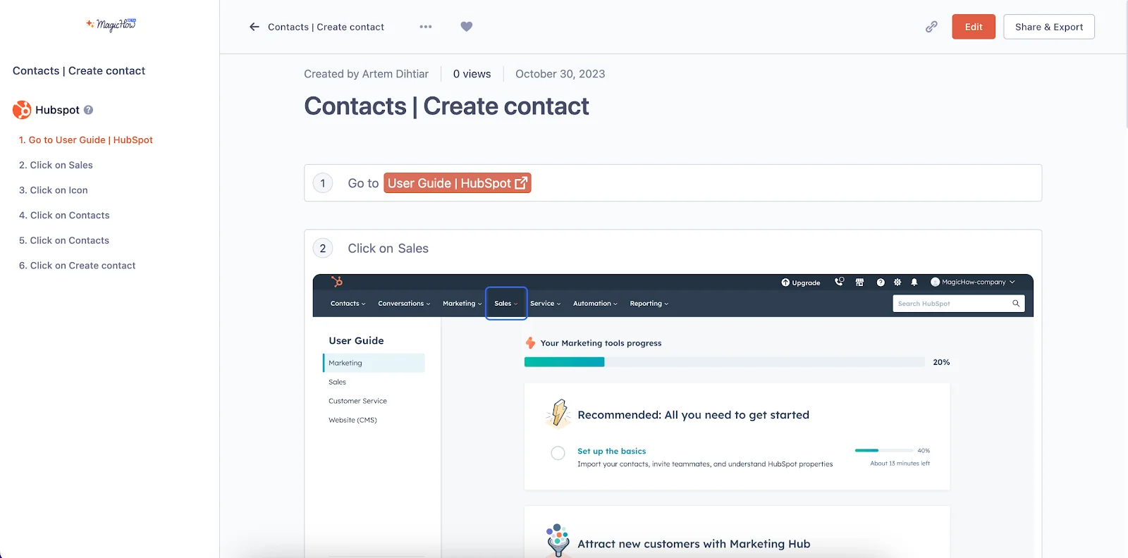 Overview of a Standard Operating Procedure in MagicHow
