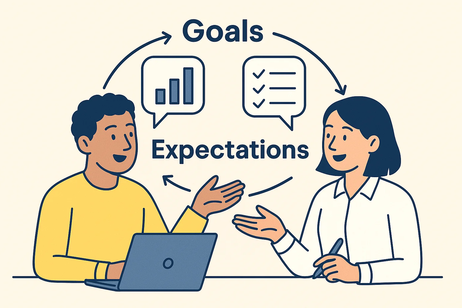 Setting performance expectations and goals during employee onboarding