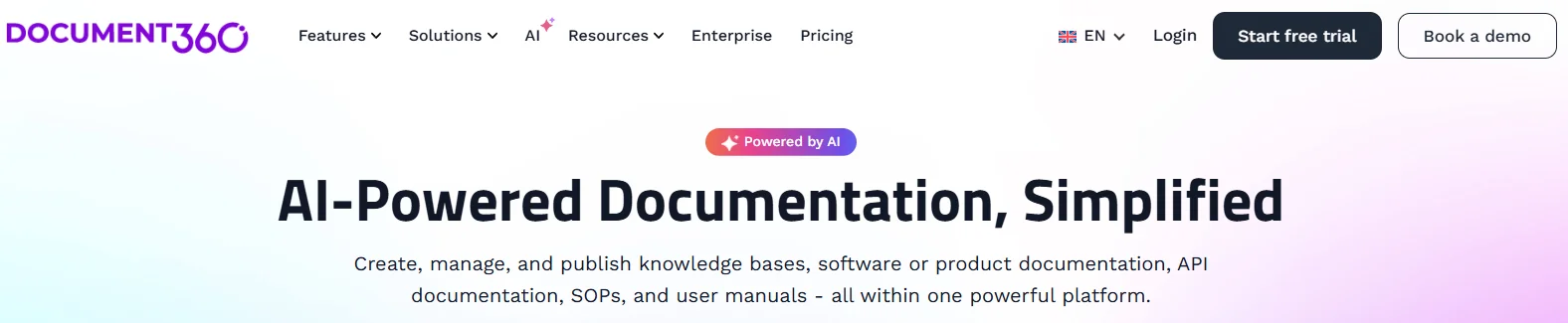 Document360 website hero