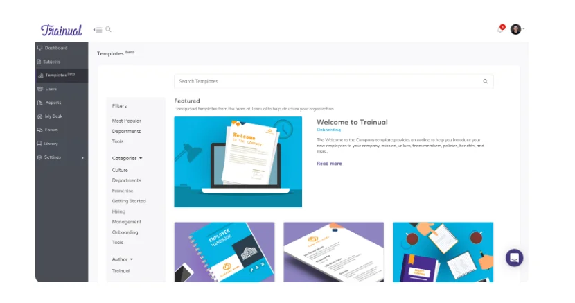 Trainual dashboard interface